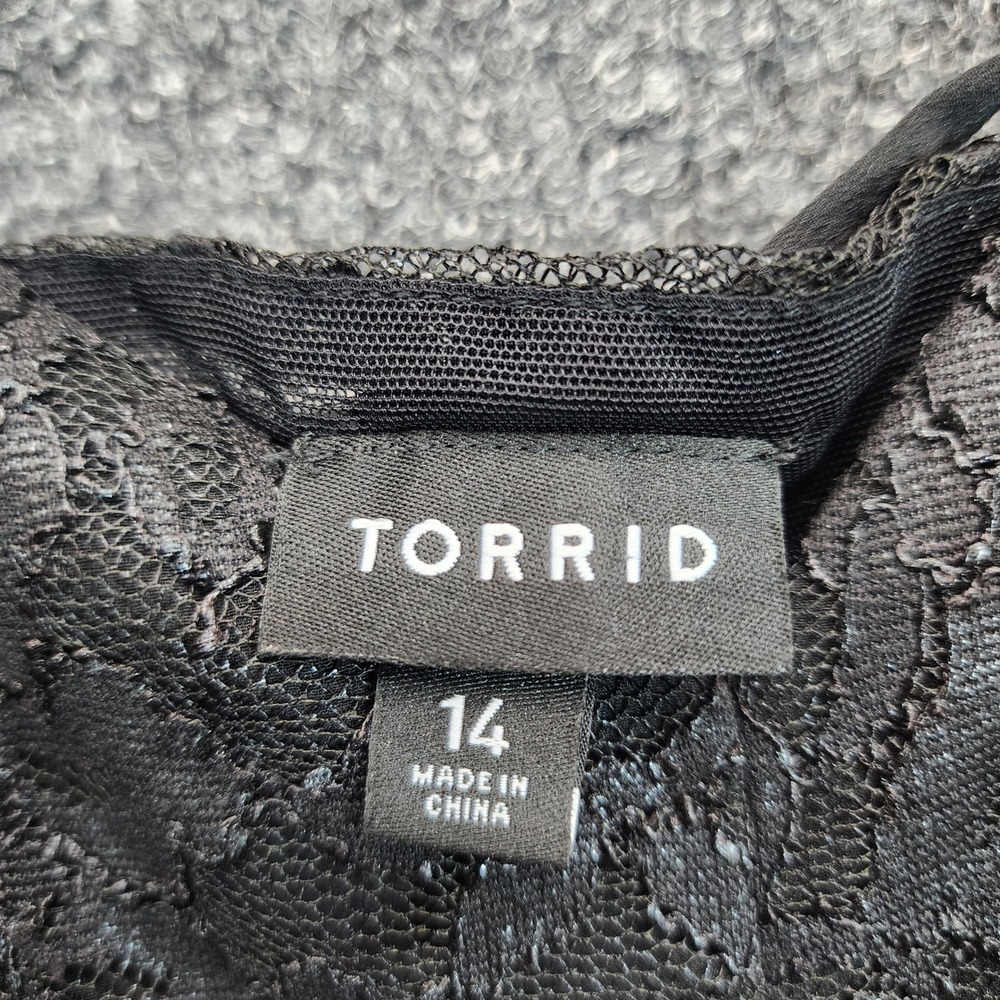 Torrid Womens Black Floral Lace Gothic Whimsigoth Fit Flare Party Dress Size 14 - Picture 6 of 11